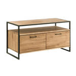 TV-ELEMENT 115/60/52 cm  - Eichefarben/Schwarz, Design, Holz/Metall (115/60/52cm) - Linea Natura