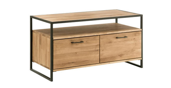 TV-ELEMENT 115/60/52 cm  - Eichefarben/Schwarz, Design, Holz/Metall (115/60/52cm) - Linea Natura