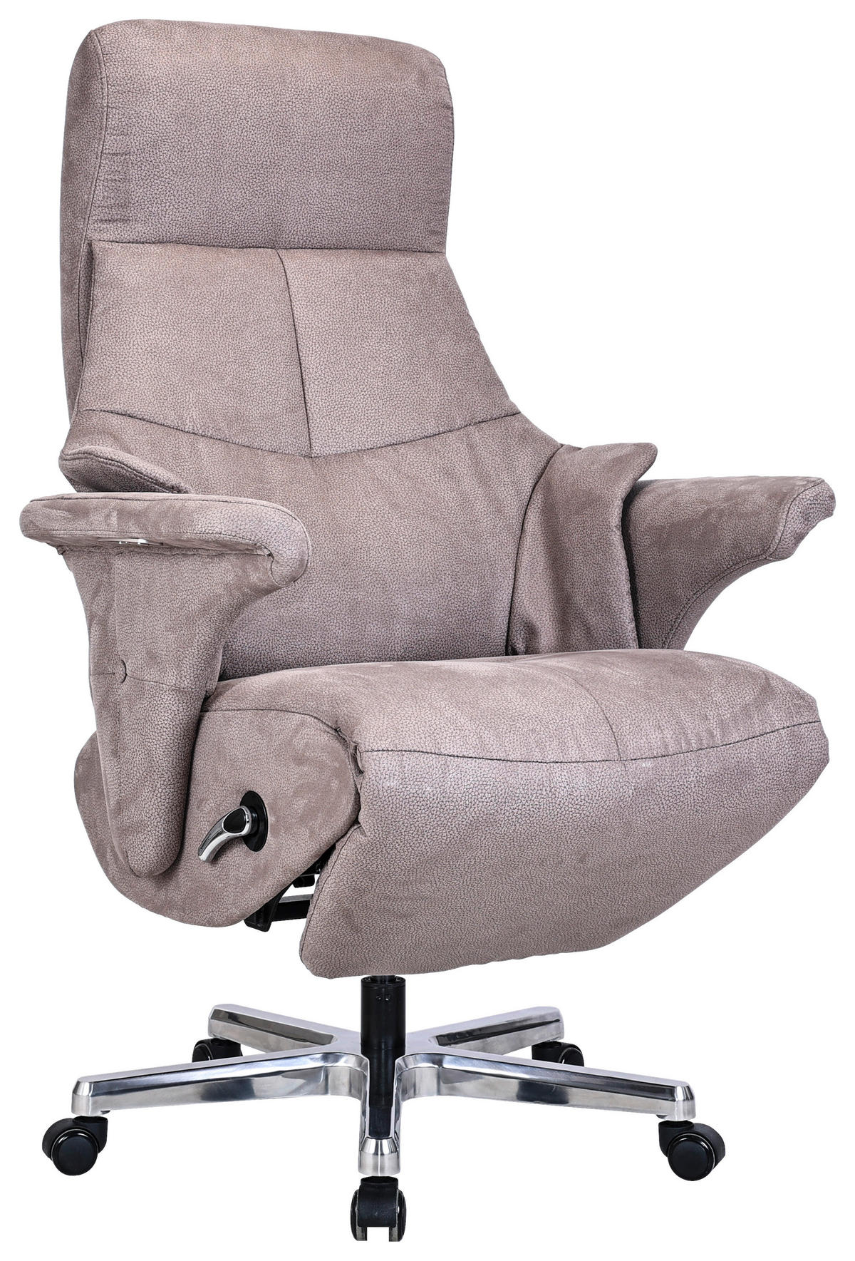 CHEFSESSEL Webstoff Grau, Alufarben  - Alufarben/Grau, Design, Textil/Metall (78/115-122/81cm) - Novel