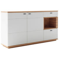 ŠIROKÁ KOMODA, divoký dub, bílá, barvy dubu, 180/100/44 cm - bílá/barvy dubu, Design, kov/dřevo (180/100/44cm) - Novel
