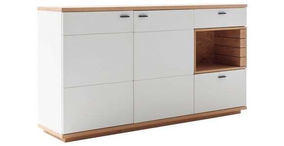 SIDEBOARD Weiß, Wildeiche  180/100/44 cm  - Wildeiche/Anthrazit, Design, Glas/Holz (180/100/44cm) - Novel