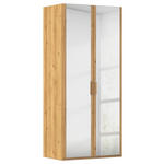 DREHTÜRENSCHRANK 101/223/60 cm 2-türig Eichefarben  - Eichefarben/Silberfarben, Design, Glas/Holzwerkstoff (101/223/60cm) - Novel