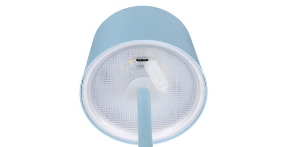 AKKU-TISCHLEUCHTE 9/22 cm  - Hellblau, Basics, Metall (9/22cm) - Novel