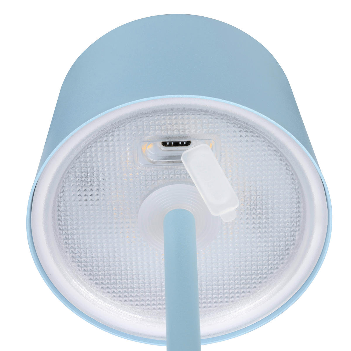 PUNJIVA STONA LAMPA - svetloplava, Osnovno, metal (9/22cm) - Novel