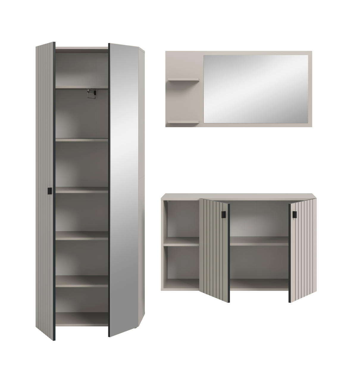 GARDEROBE 3-teilig  in 191/192/37 cm  - Kaschmir, Design, Holzwerkstoff (191/192/37cm) - MID.YOU