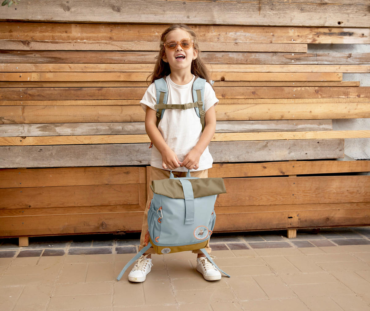 KINDERRUCKSACK Rolltop  - Hellblau, Basics, Textil (23/11/32,5cm) - Lässig