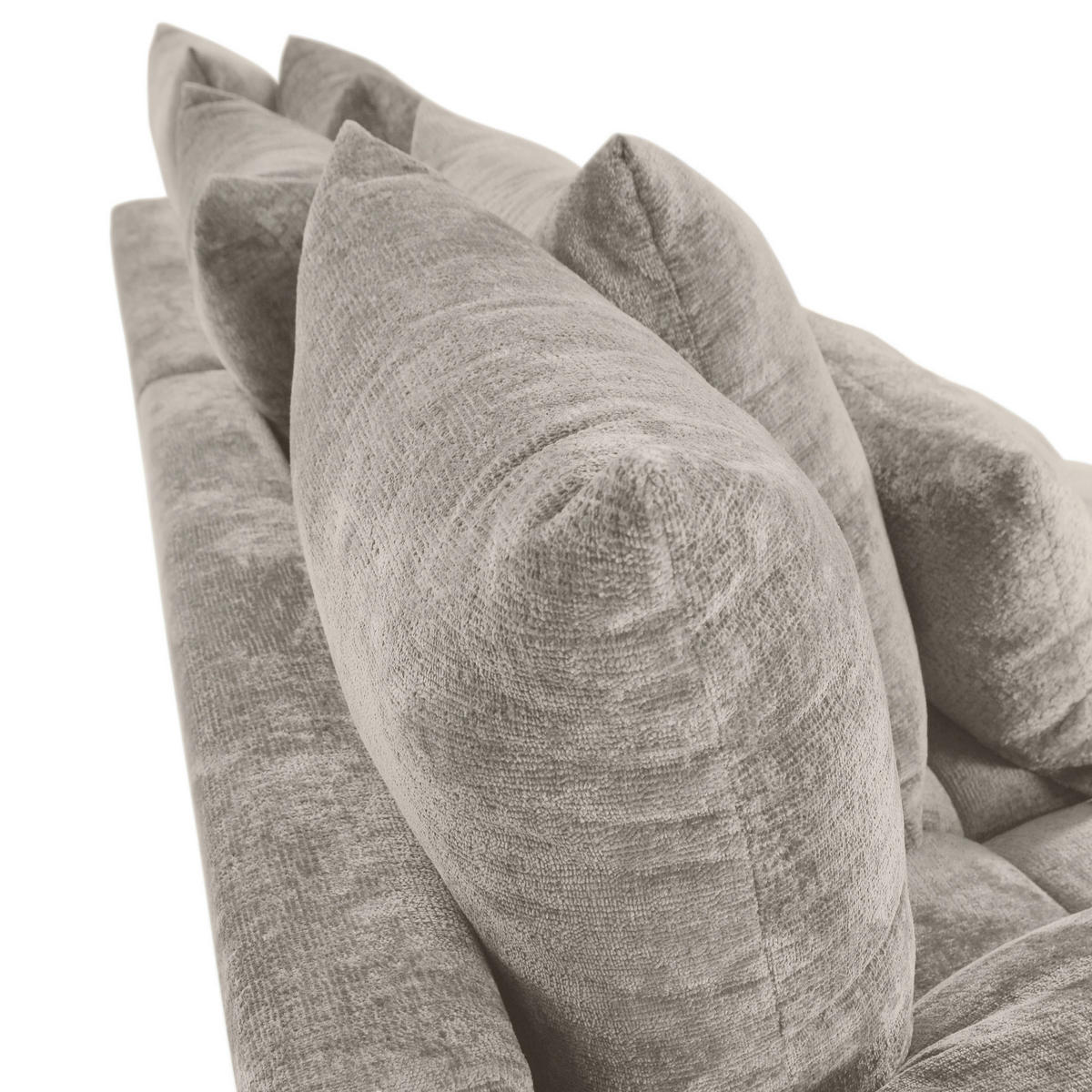 BIG SOFFA i chenille ljusgrå  - ljusgrå/svart, Design, textil/plast (265/67/130cm) - home24
