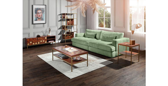 BIGSOFA Cord Olivgrün  - Schwarz/Olivgrün, ROMANTIK / LANDHAUS, Kunststoff/Textil (270/67/120cm) - Landscape