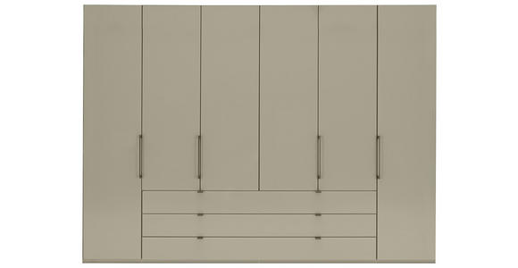 KLEIDERSCHRANK 300/216/58 cm 6-türig  - Schieferfarben/Grau, Design, Glas/Holzwerkstoff (300/216/58cm) - Novel
