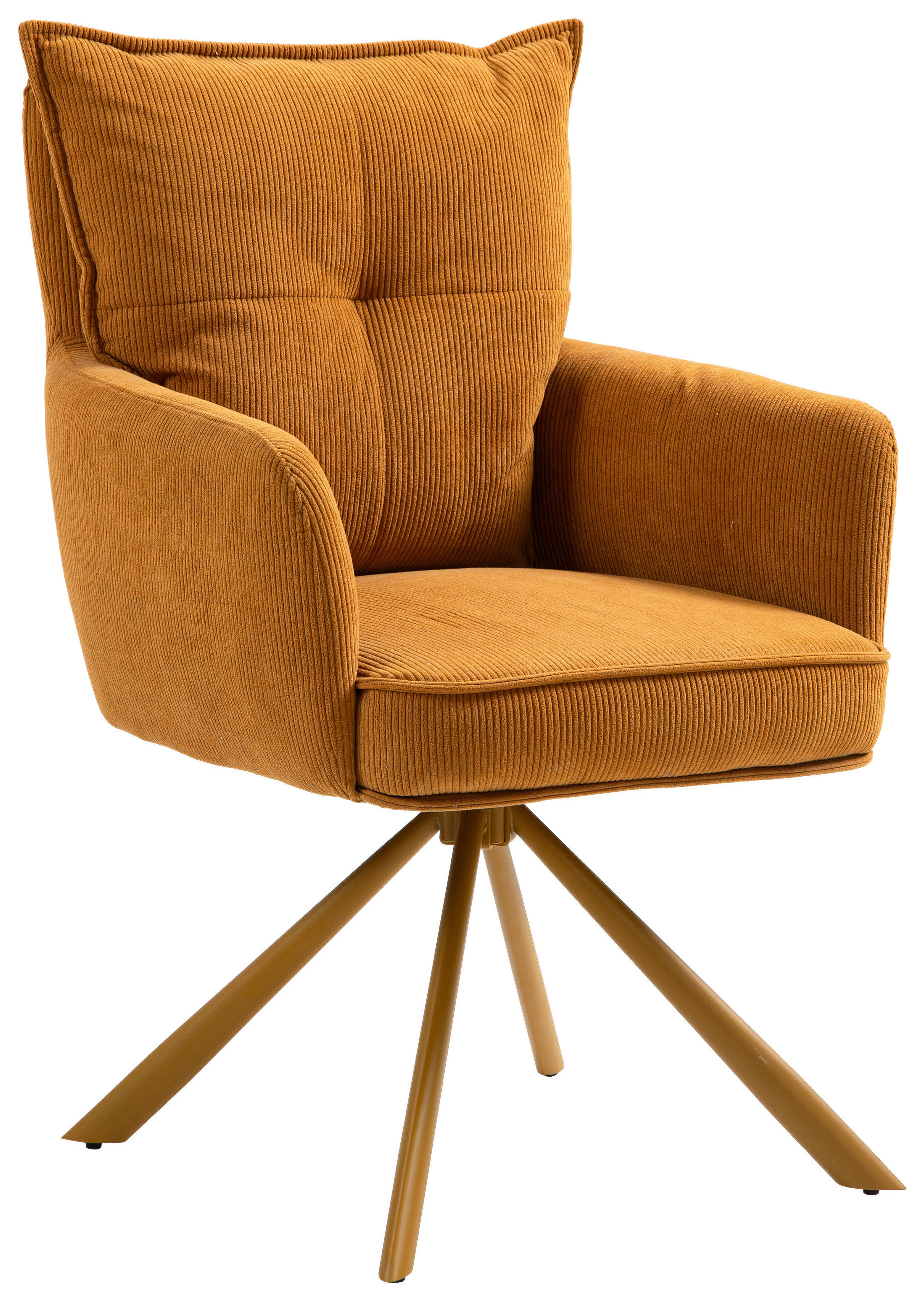 ARMLEHNSTUHL  in Feincord  - Orange, Design, Textil/Metall (61/95/67cm) - Novel