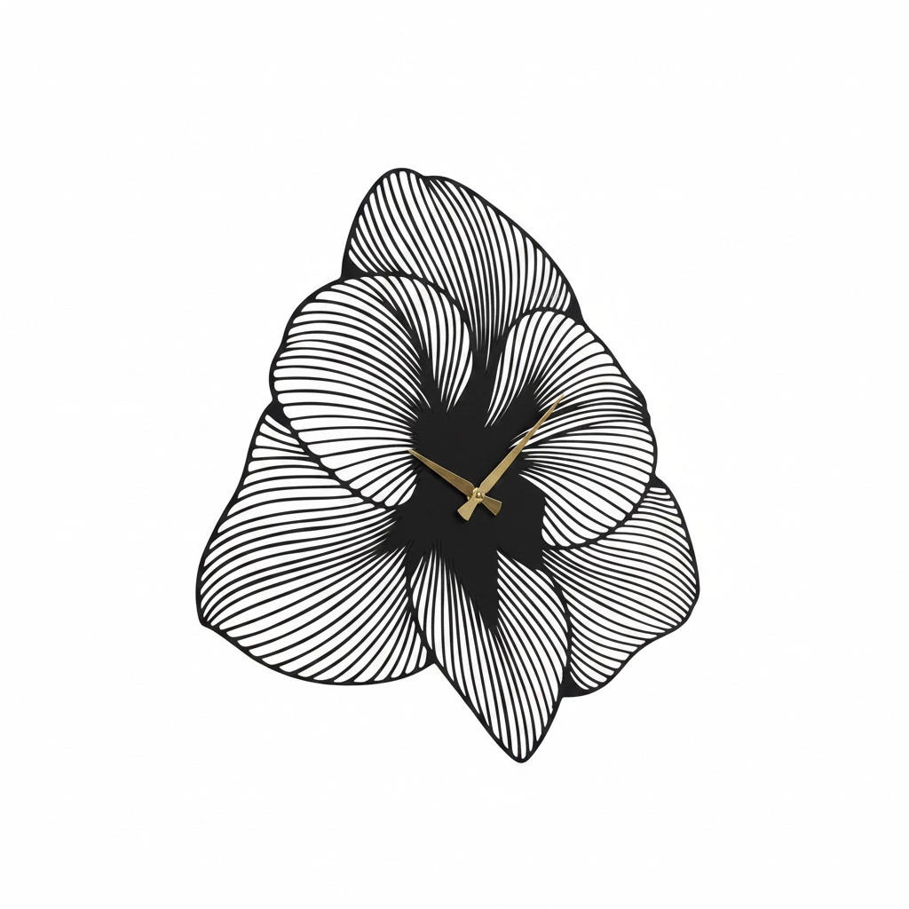 WANDUHR Schwarz 49/50/4 cm  - Schwarz, LIFESTYLE, Metall (49/50/4cm)