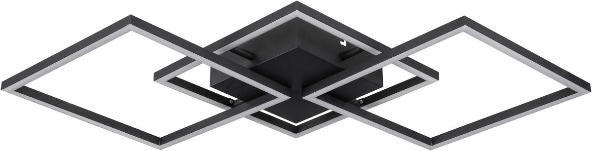 LED-DECKENLEUCHTE 3,2 W    75,5/37/6 cm  - Schwarz, Trend, Kunststoff/Metall (75,5/37/6cm) - Novel