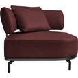 SESSEL in Echtleder Bordeaux  - Bordeaux/Schwarz, Design, Leder/Metall (98/85/98cm) - Dieter Knoll