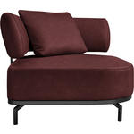 SESSEL in Echtleder Bordeaux  - Bordeaux/Schwarz, Design, Leder/Metall (98/85/98cm) - Dieter Knoll