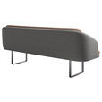 SITZBANK 255/89/68 cm Velours, Flachgewebe Anthrazit, Sandfarben Metall  - Sandfarben/Anthrazit, Design, Textil/Metall (255/89/68cm) - Dieter Knoll