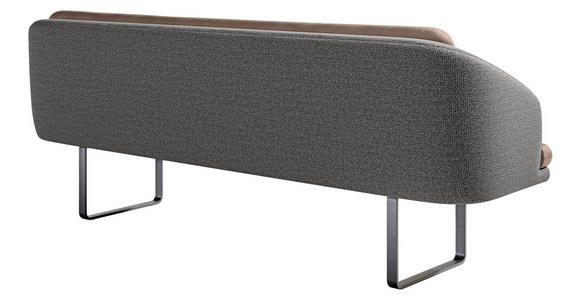 SITZBANK 255/89/68 cm Velours, Flachgewebe Anthrazit, Sandfarben Metall  - Sandfarben/Anthrazit, Design, Textil/Metall (255/89/68cm) - Dieter Knoll