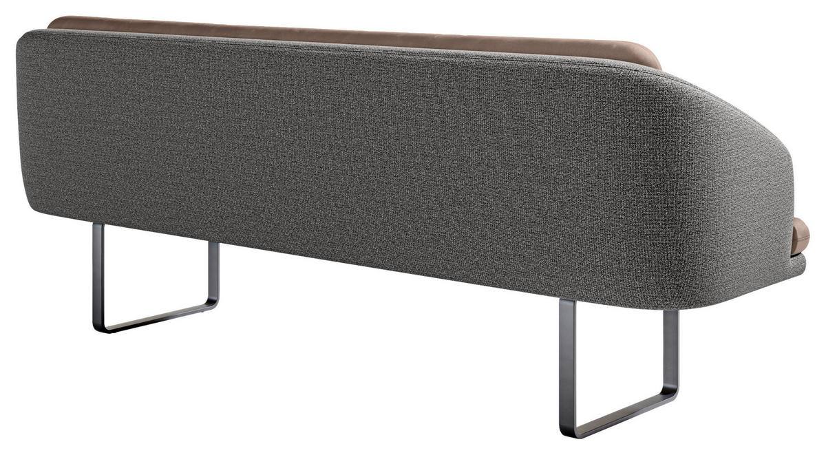 SITZBANK 255/89/68 cm Velours, Flachgewebe Anthrazit, Sandfarben Metall  - Sandfarben/Anthrazit, Design, Textil/Metall (255/89/68cm) - Dieter Knoll