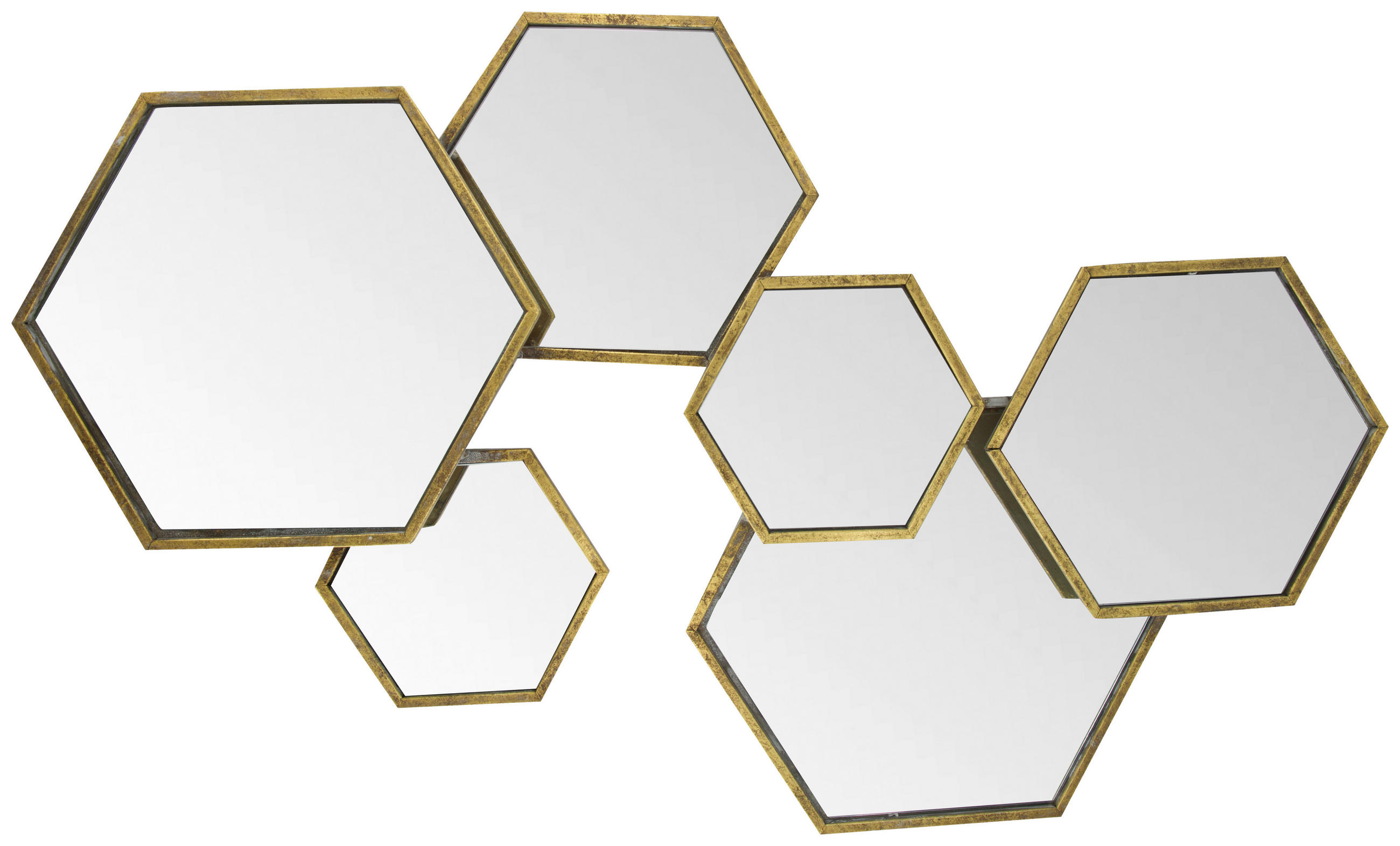 WANDSPIEGEL 91/52/4 cm - Goldfarben, Basics, Glas/Metall (91/52/4cm)