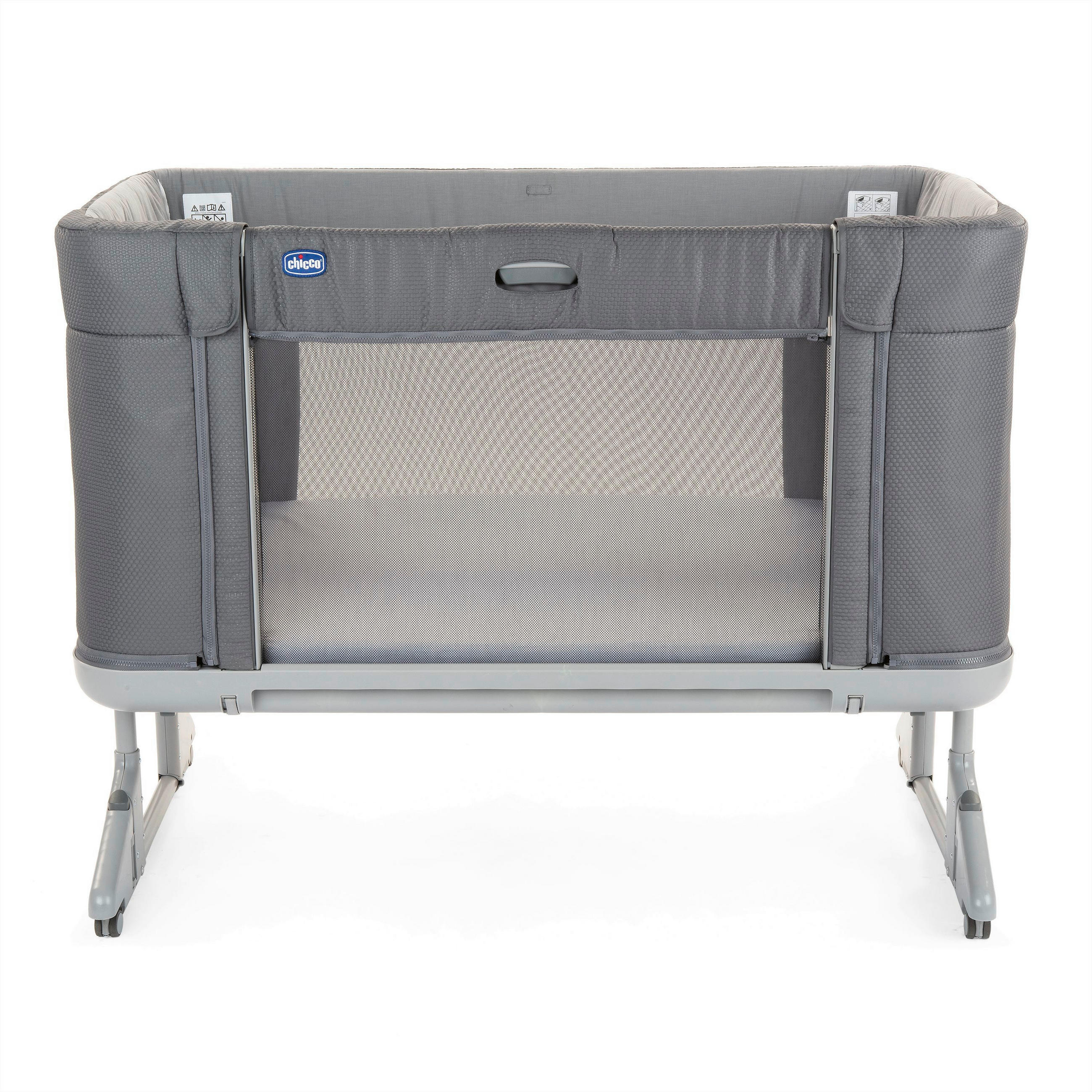 Thumbnail - Chicco Beistellbett Next2Me Forever, Grau, Metall, Textil, 121x91.1x73.8 cm, Seitenfenster aufklappbar, Bezug abnehmbar,...