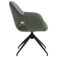 ARMLEHNSTUHL  Sitzfläche 360° drehbar, automatische Rückholfunktion Leinenoptik  - Schwarz/Hellgrün, Design, Textil/Metall (62/85/64cm) - Novel