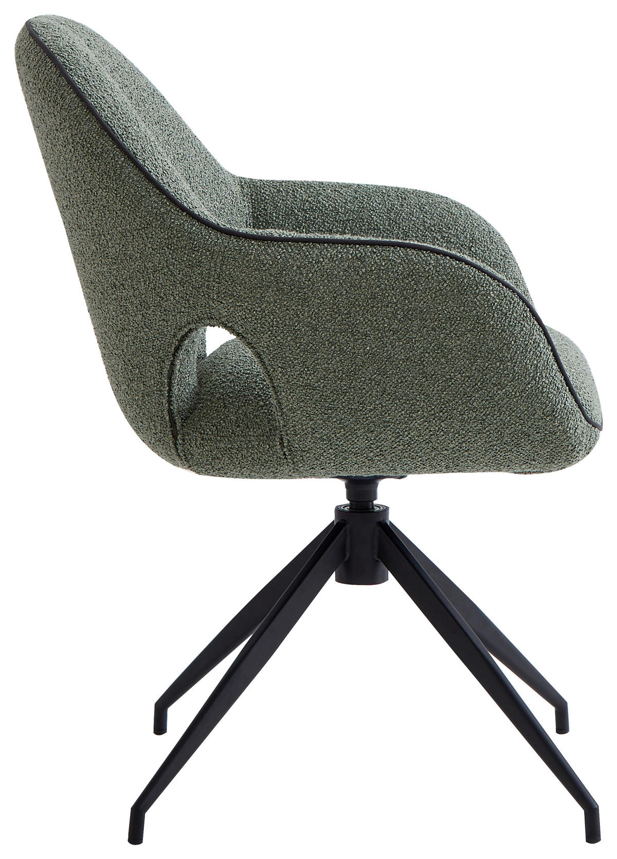 ARMLEHNSTUHL  in Eisen Leinenoptik  - Schwarz/Hellgrün, Design, Textil/Metall (62/85/64cm) - Novel