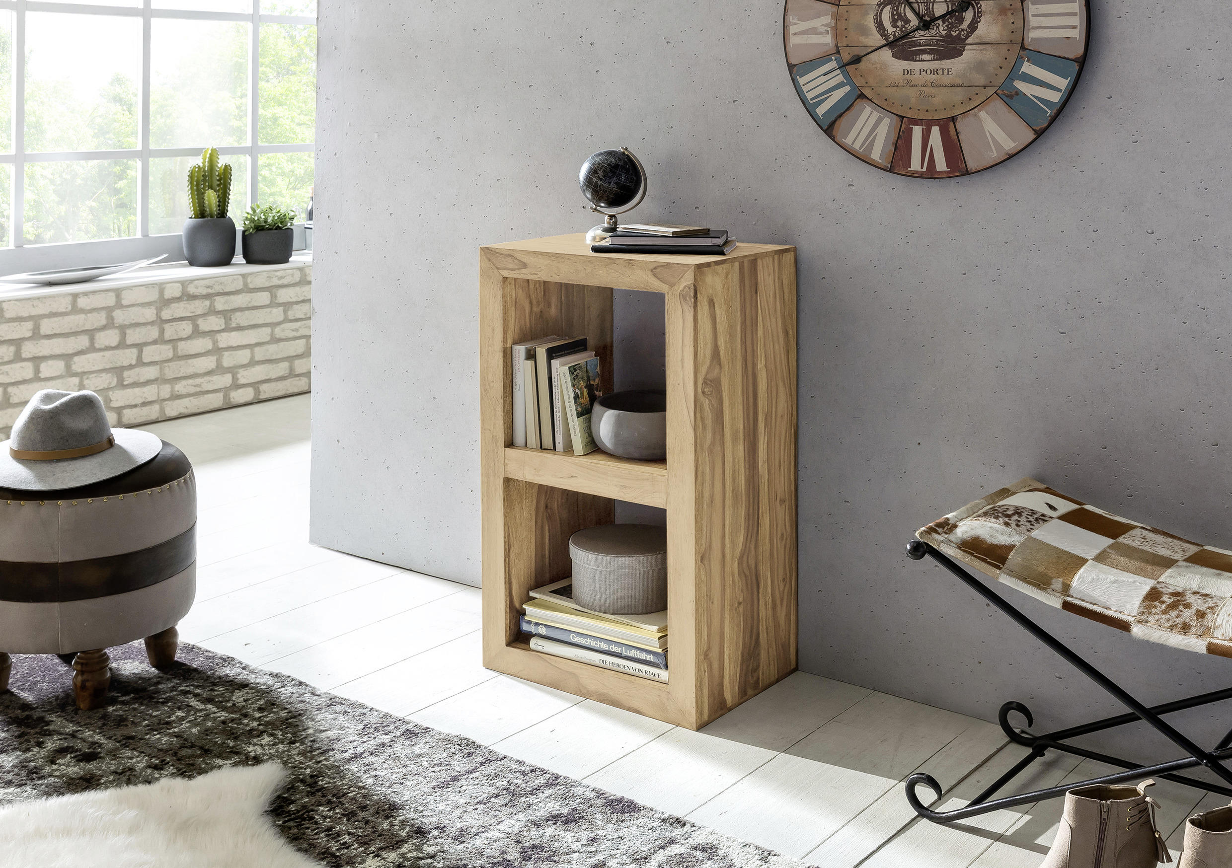 REGAL Akazie massiv Akaziefarben  - Akaziefarben, MODERN, Holz (50/88/35cm) - MID.YOU