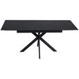 ESSTISCH Schwarz rechteckig  ausziehbar  - Schwarz, Design, Keramik/Metall (120-179/80/76cm) - Belluti