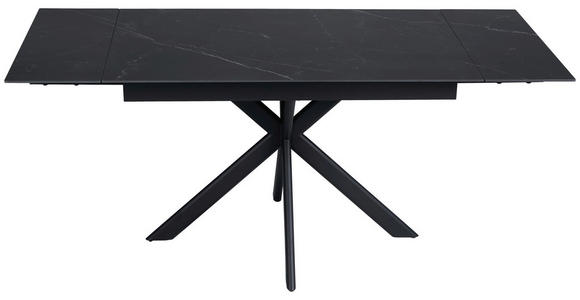 ESSTISCH Schwarz rechteckig  ausziehbar  - Schwarz, Design, Keramik/Metall (120-179/80/76cm) - Belluti