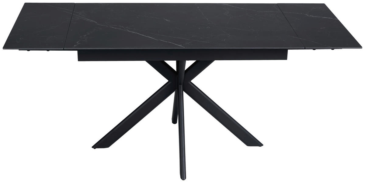 ESSTISCH Schwarz rechteckig  ausziehbar  - Schwarz, Design, Keramik/Metall (120-179/80/76cm) - Belluti