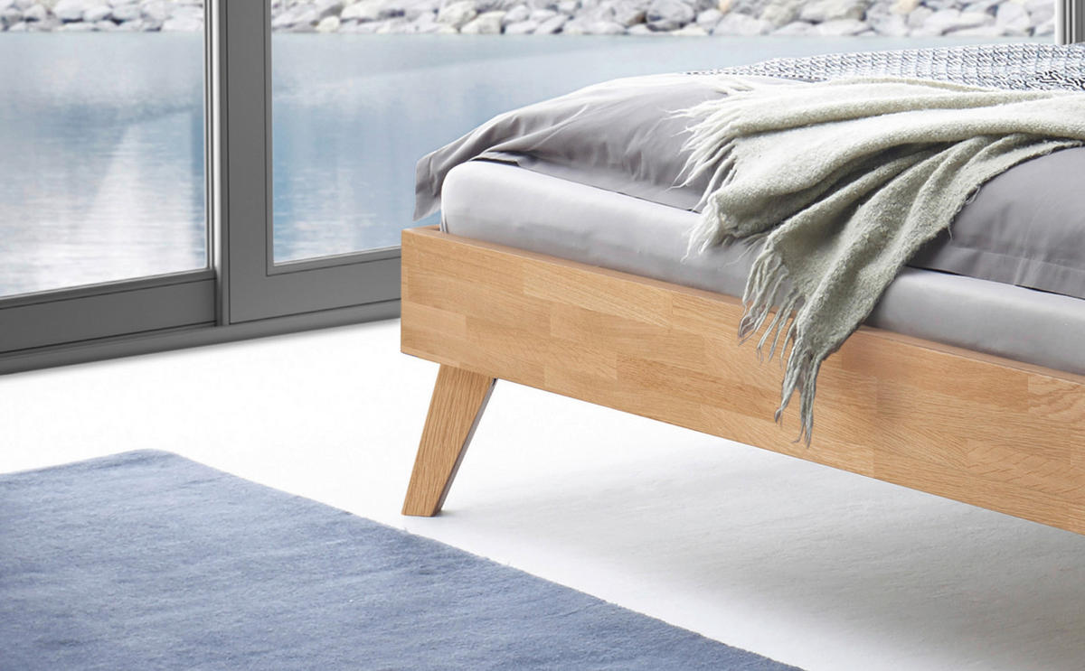 BETT 100/200 cm  in Eiche Bianco   - Eiche Bianco, Konventionell, Holz (100/200cm) - Hasena