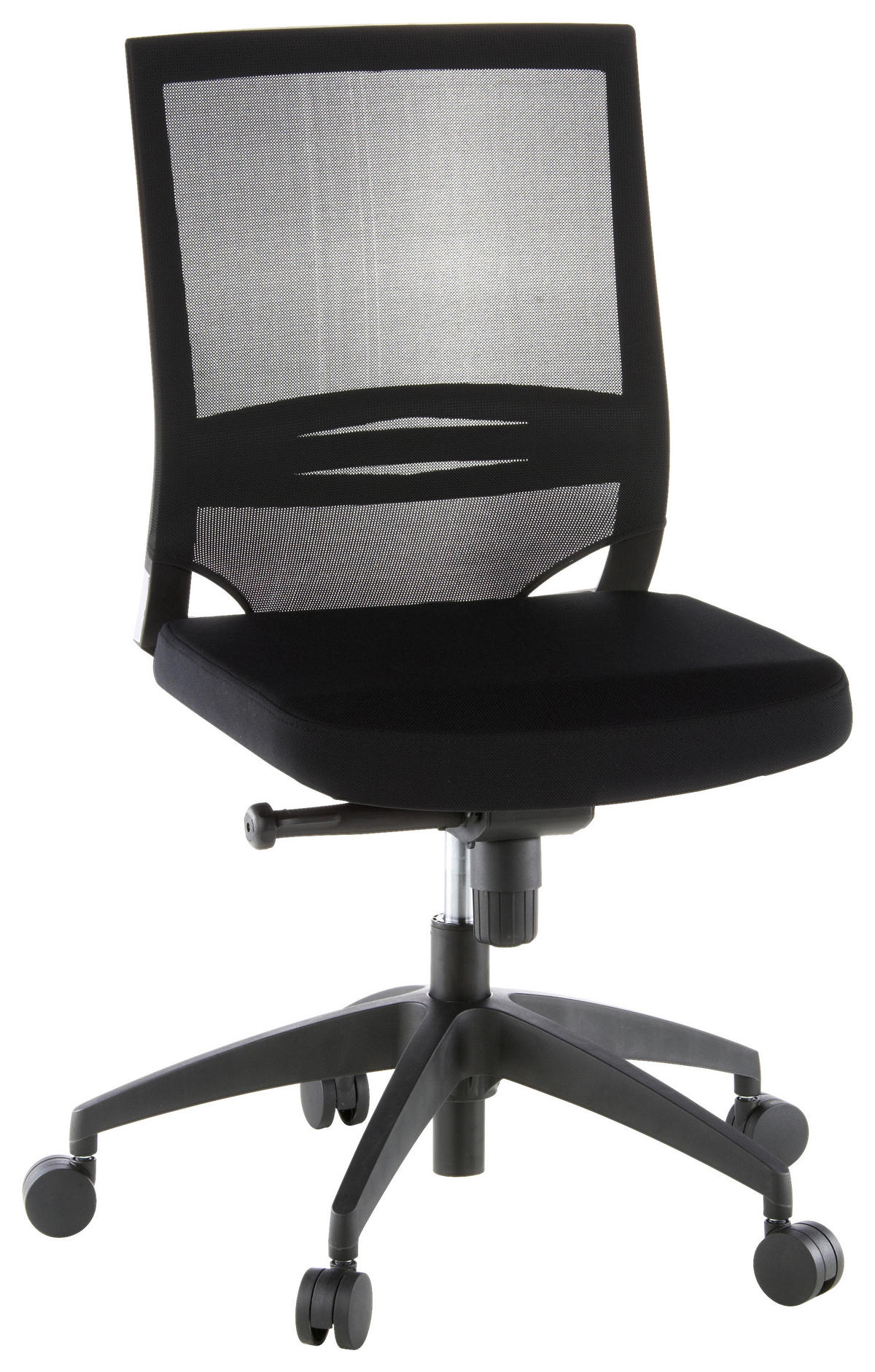 OTOČNÁ ŽIDLE, síťovina, plochá tkanina, černá - černá, Moderní, textil/plast (49/108/44cm) - MID.YOU