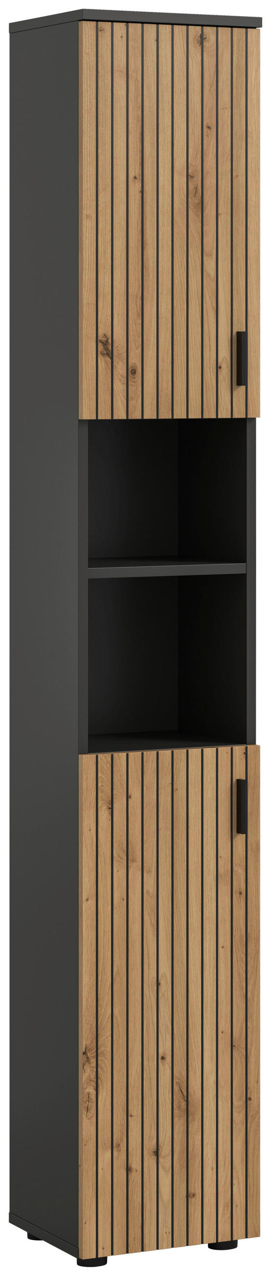 HOCHSCHRANK 30/192/30 cm  - Schwarz/Eiche Artisan, Basics, Holzwerkstoff/Kunststoff (30/192/30cm) - MID.YOU