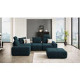 ECKSOFA in Velours Dunkelblau  - Schwarz/Dunkelblau, Design, Kunststoff/Textil (236/326cm) - Xora