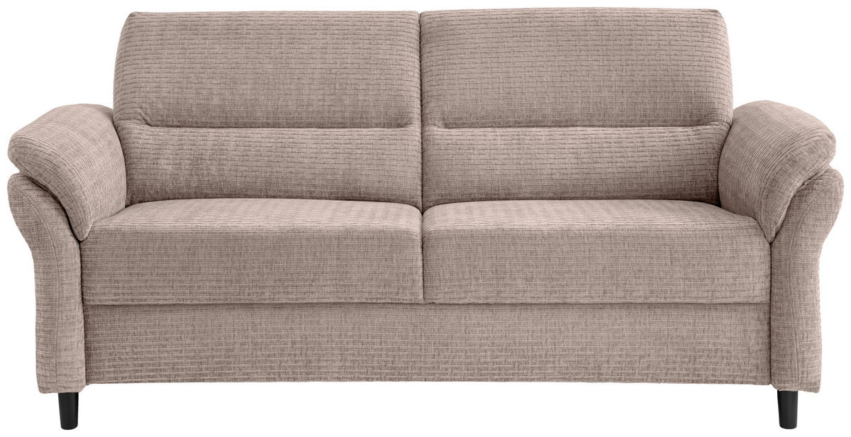 3-SITZER-SOFA Mikrofaser Beige  - Beige/Schwarz, MODERN, Holz/Textil (192/90/89cm) - Livetastic