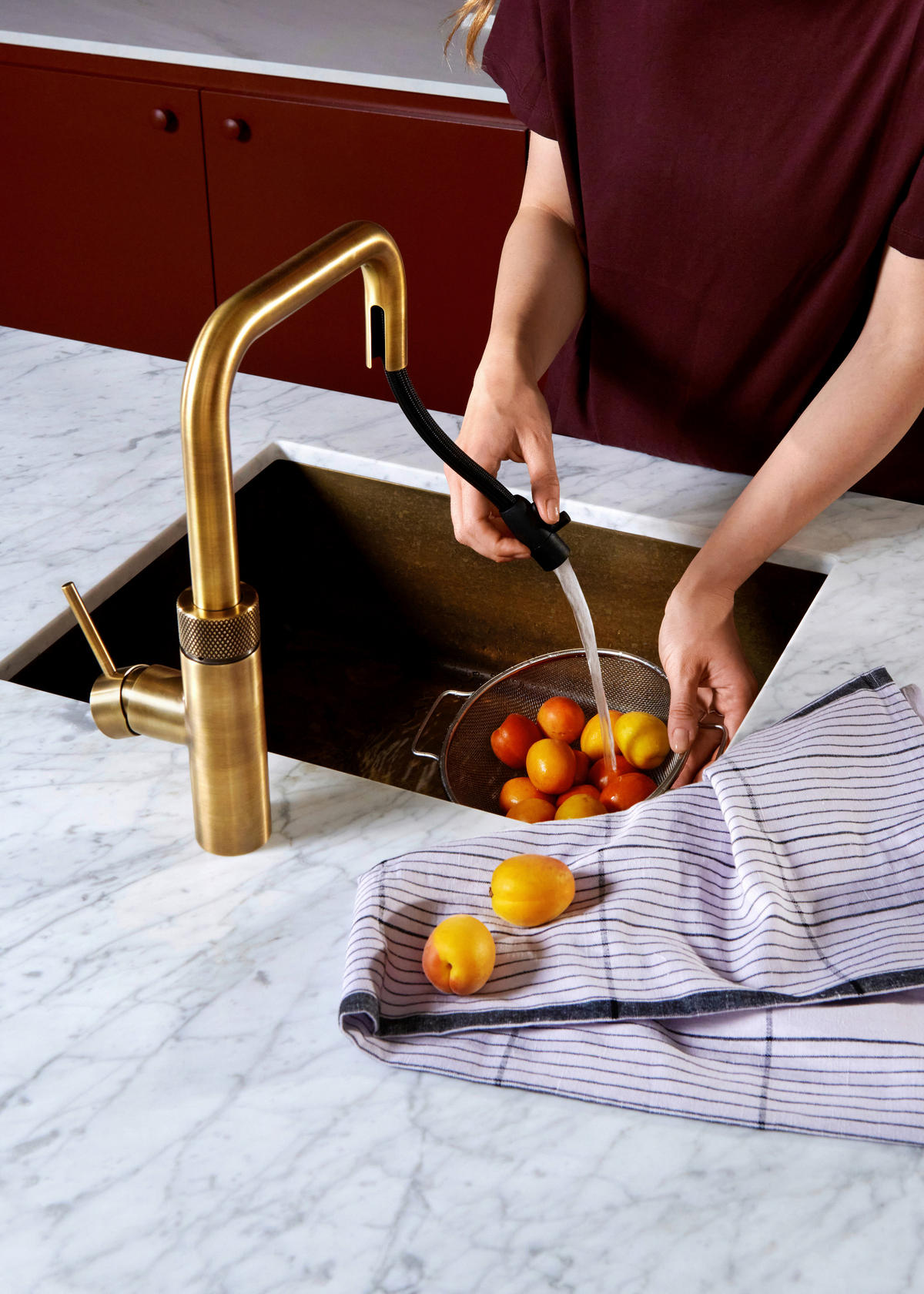 KÜCHENARMATUR Flex Square  - Messingfarben, Basics, Metall (4/33/25,6cm) - Quooker