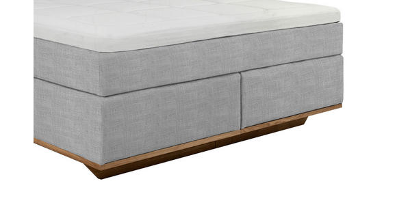 BOXSPRINGBETT 180/200 cm  in Hellgrau  - Eichefarben/Hellgrau, Natur, Holz/Textil (180/200cm) - Linea Natura