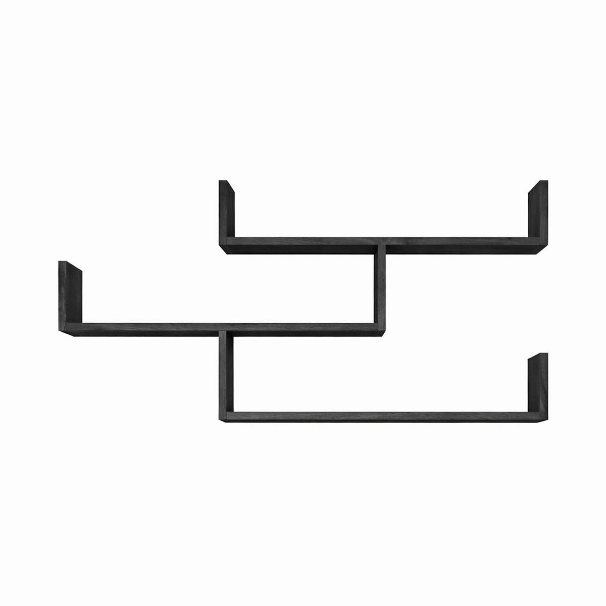 FALIPOLC 119,1/55/18 cm  - fekete, Basics, faalapú anyag (119,1/55/18cm) - MID.YOU