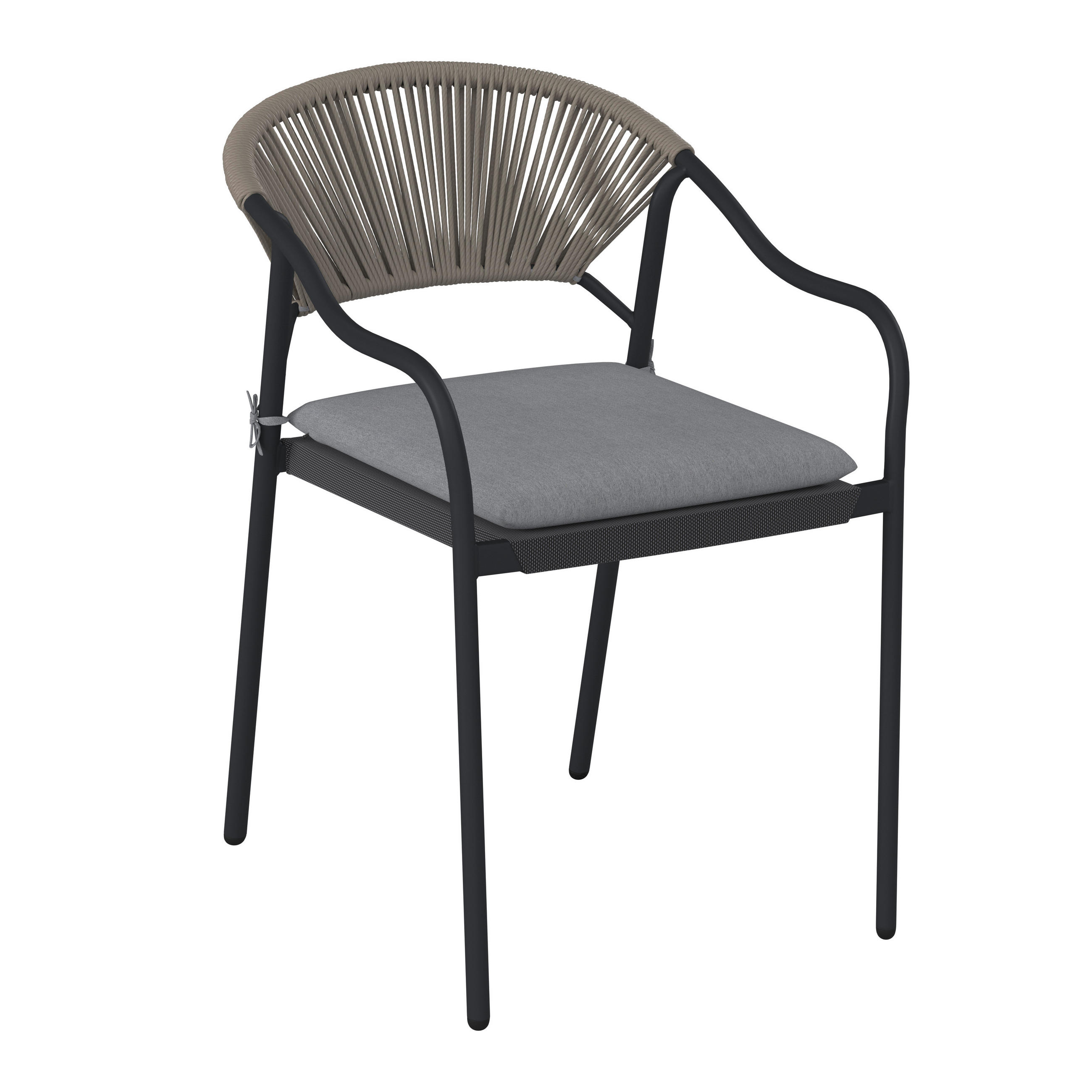 STAPELSESSEL in Metall, Kunststoff, Textil Dunkelgrau  - Dunkelgrau, MODERN, Kunststoff/Textil (55/85/61cm) - Xora
