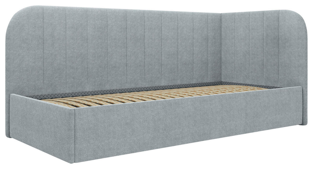 STOPPAD SÄNG 90/200 cm  i mintturkos  - mintturkos/svart, Modern, trämaterial/trä (90/200cm) - MID.YOU