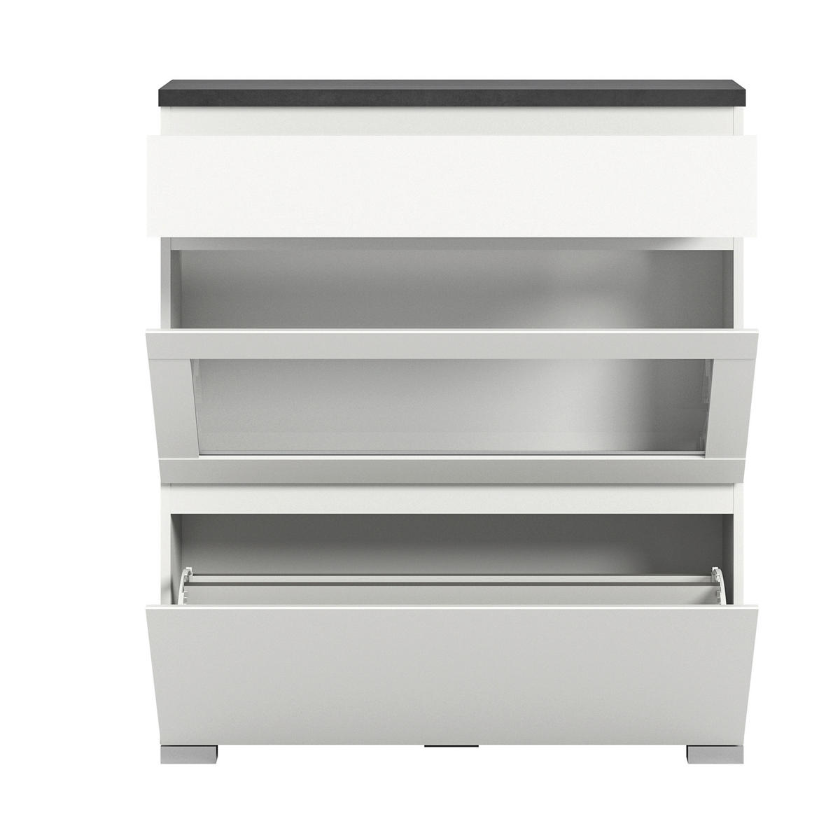 SCHUHSCHRANK  in 95/109/27 cm  - Silberfarben/Weiß, MODERN (95/109/27cm)