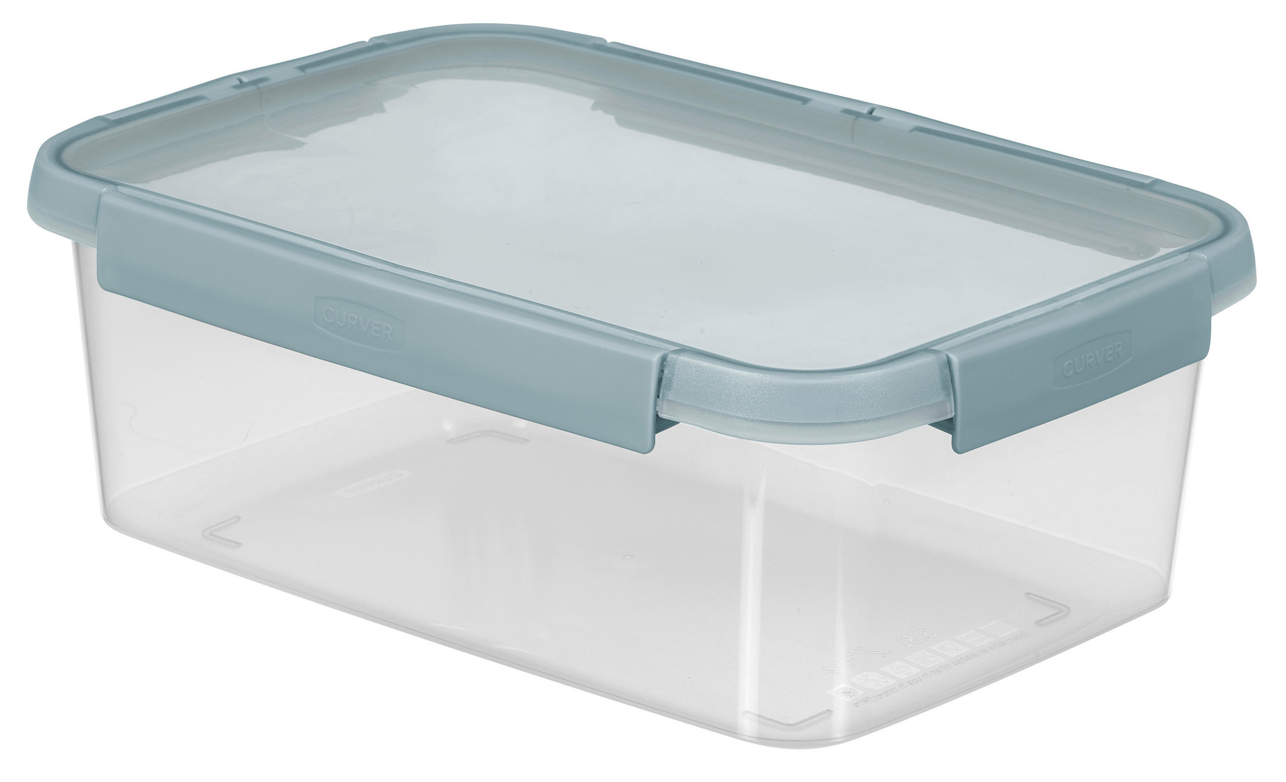 ÉTELTÁROLÓ DOBOZ  3,5 l  - áttetsző/zöld, Basics, műanyag (3,5l)