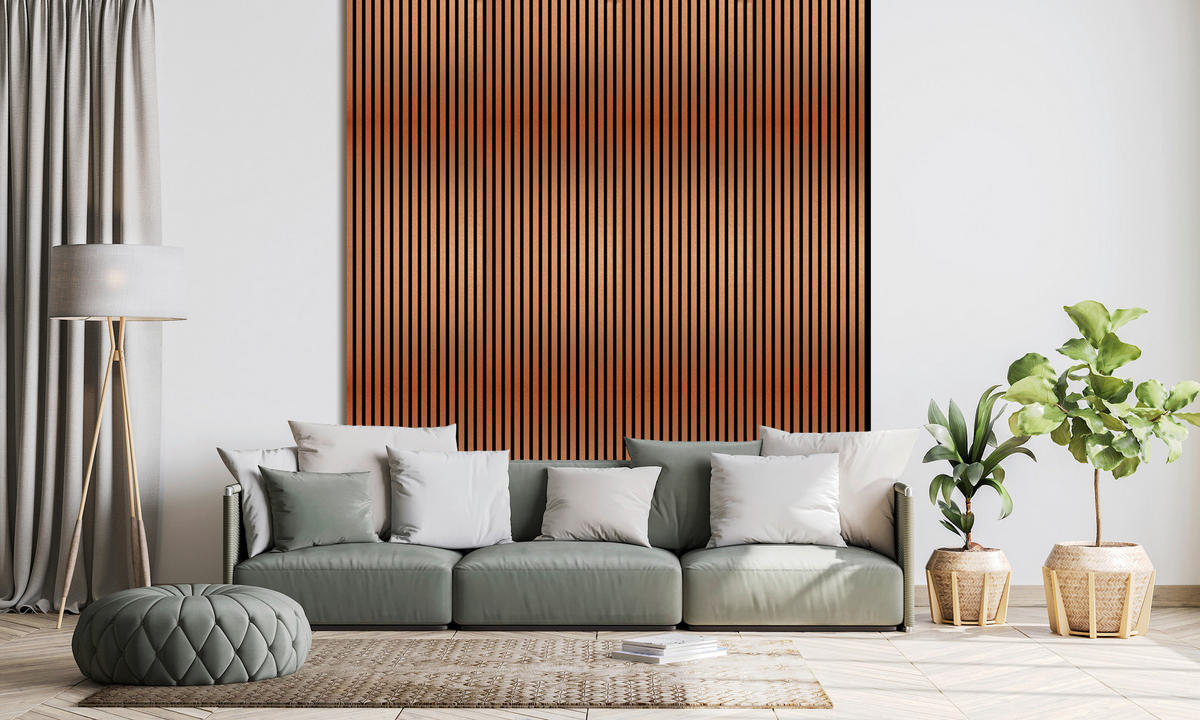 AKUSTIKPANEEL Kupfer foliert 57.25/2/240 cm  - Kupferfarben, KONVENTIONELL, Holz/Textil (57.25/2/240cm)