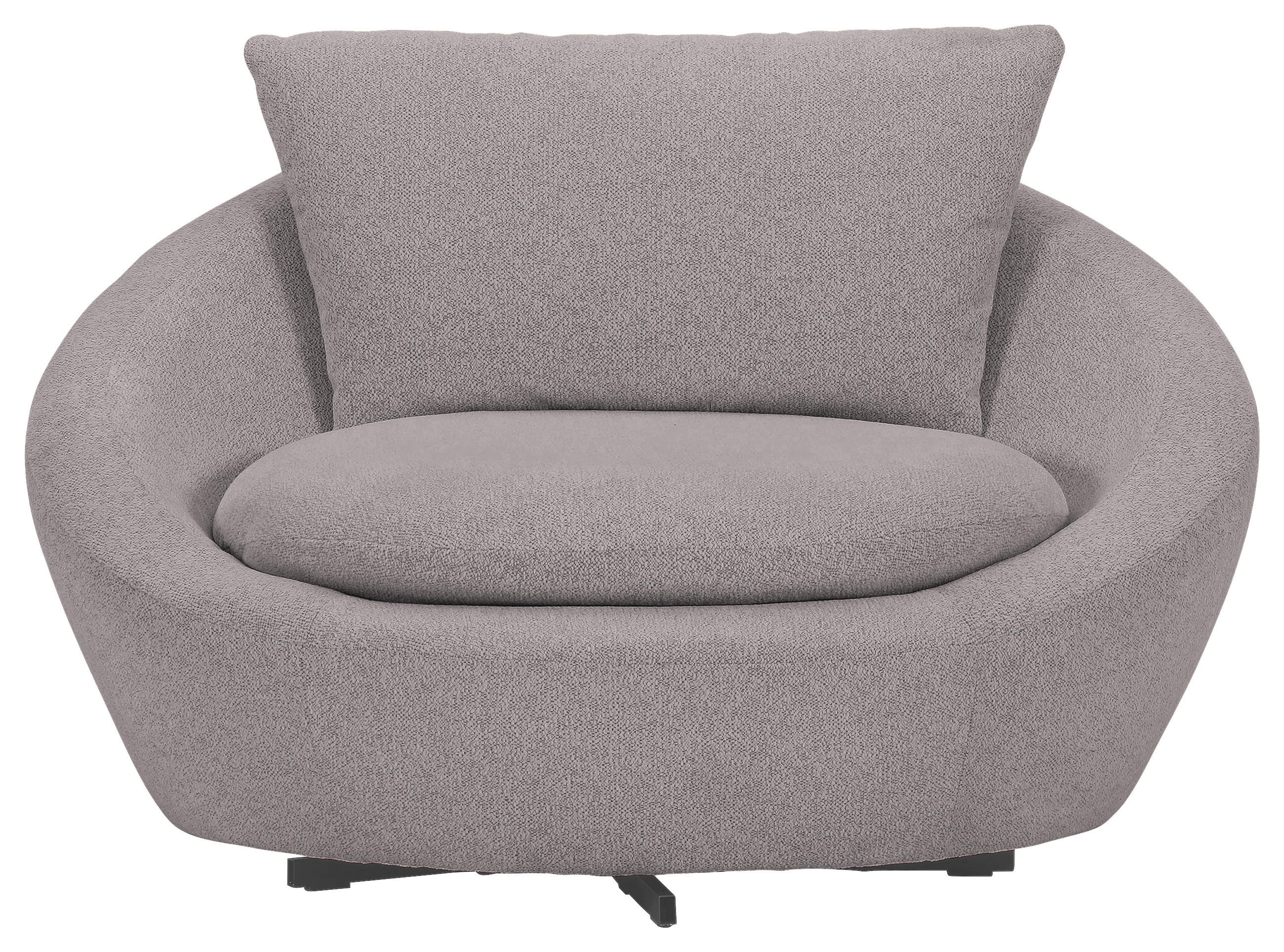 SESSEL in Flachgewebe Grau  - Schwarz/Grau, Design, Textil/Metall (130/78/112cm) - Lomoco