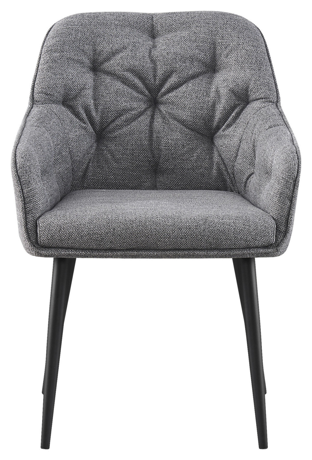 ARMLEHNSTUHL  in Eisen Webstoff  - Schwarz/Grau, Design, Textil/Metall (56/82/61,5cm) - Novel