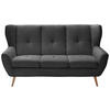 3-SITZER-SOFA Cord Anthrazit, Dunkelgrau  - Eichefarben/Dunkelgrau, Design, Holz/Textil (190/102/90cm) - Stylife