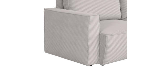ECKSOFA Grau Feincord  - Schwarz/Grau, KONVENTIONELL, Kunststoff/Textil (242/151cm) - Carryhome