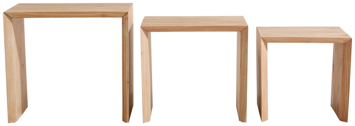 SATZTISCH Mindiholz vollmassiv quadratisch  - Naturfarben, Design, Holz (50/43/36/46/40/35/29/29/29cm) - Livetastic