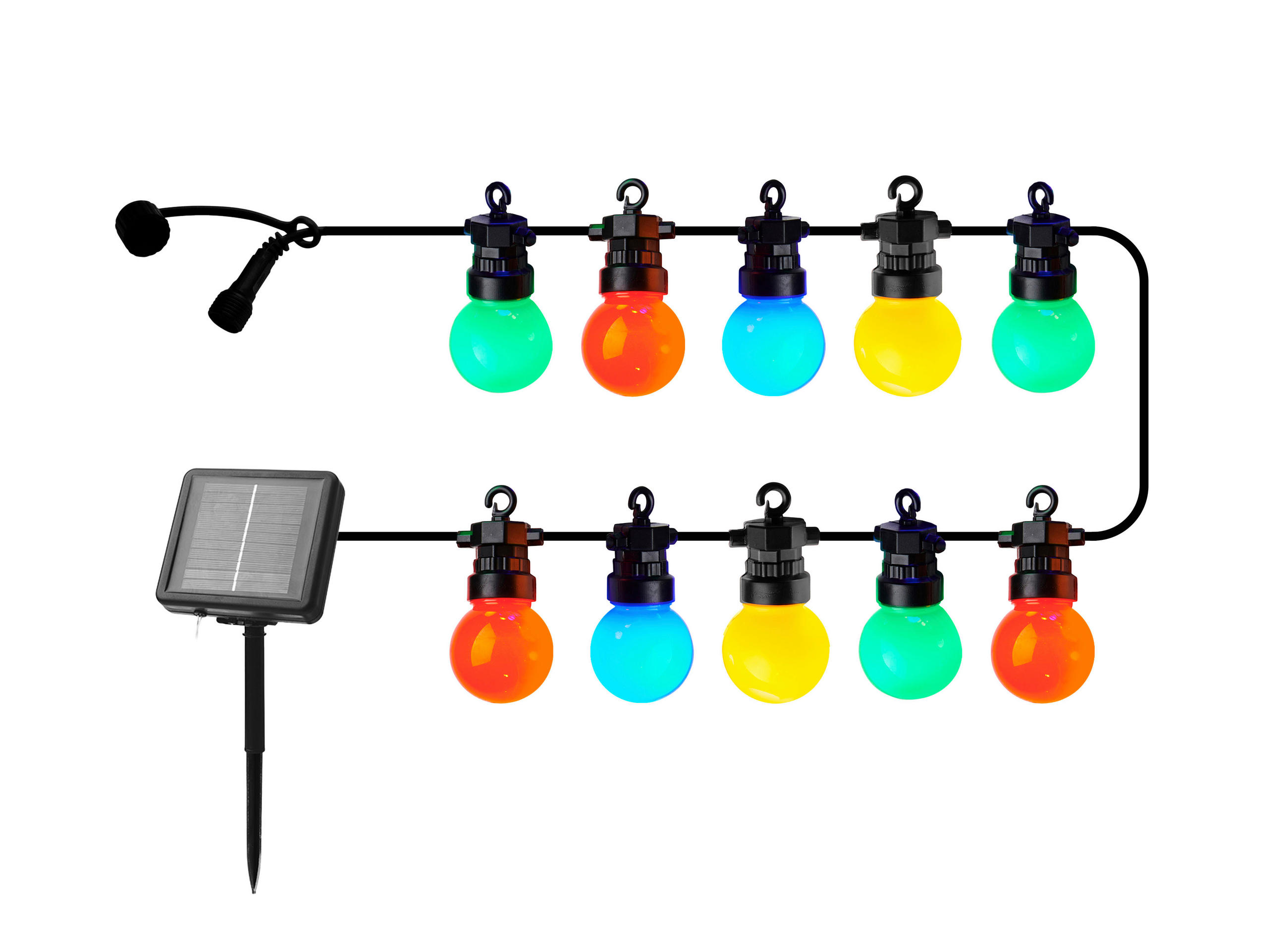 XXXLutz Lichterkette Living Schwarz, Mehrfarbig 300 cm