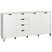 TÁLALÓSZEKRÉNY 182,5/90,5/40 cm  - fekete/fehér, Basics, faalapú anyag/fém (182,5/90,5/40cm) - Xora