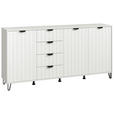 SIDEBOARD  in 182,5/90,5/40 cm  - Schwarz/Weiß, Basics, Holzwerkstoff/Metall (182,5/90,5/40cm) - Carryhome